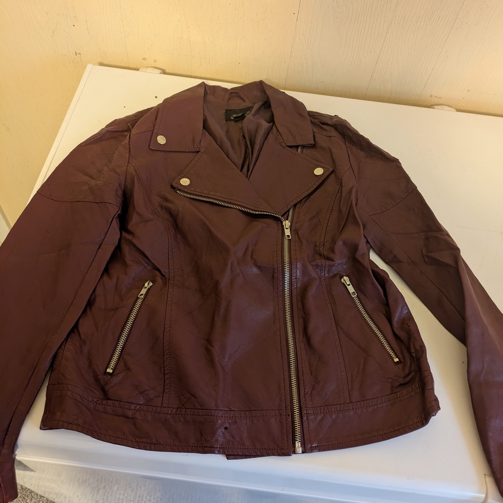 Forever 21 Dark Burgundy Leather Jacket